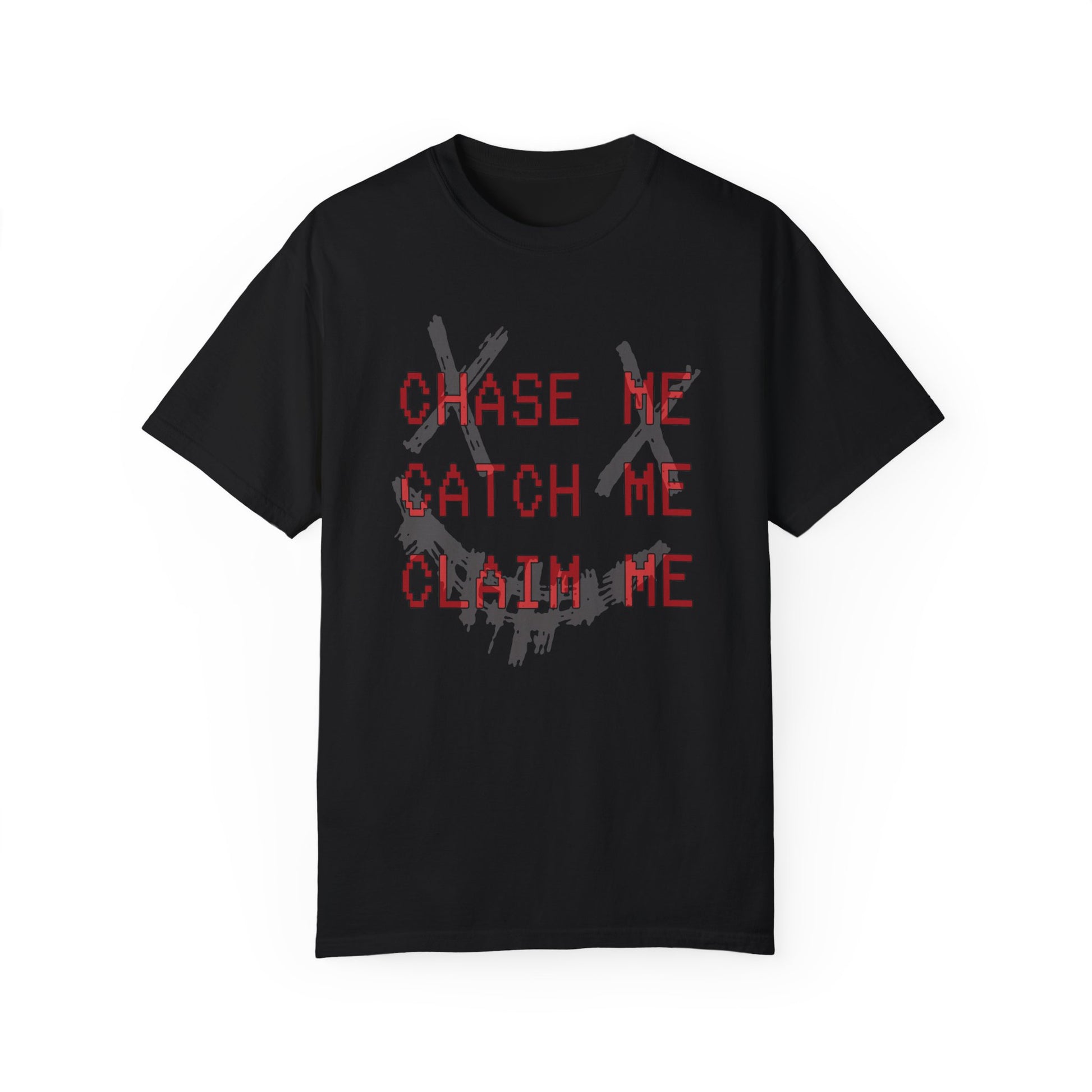 Chase Me, Catch Me, Claim Me Tee - Gray/Red