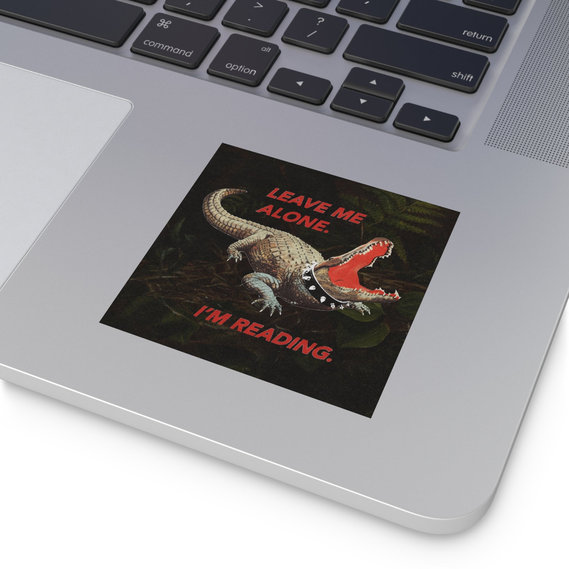 Leave Me Alone Gator Square Sticker