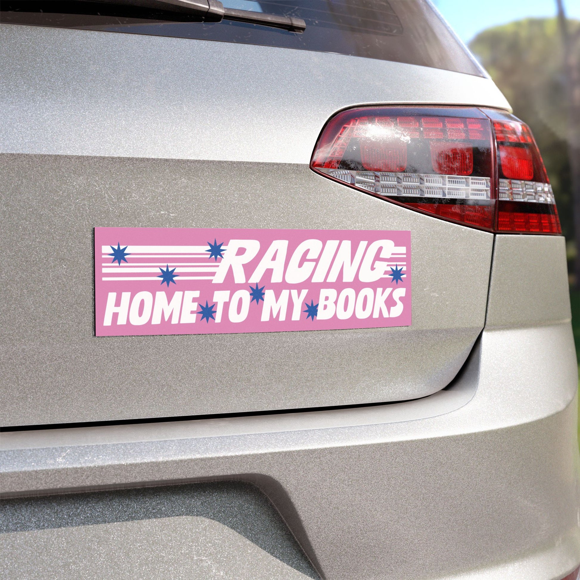 Racing Home to my Books Car Magnet