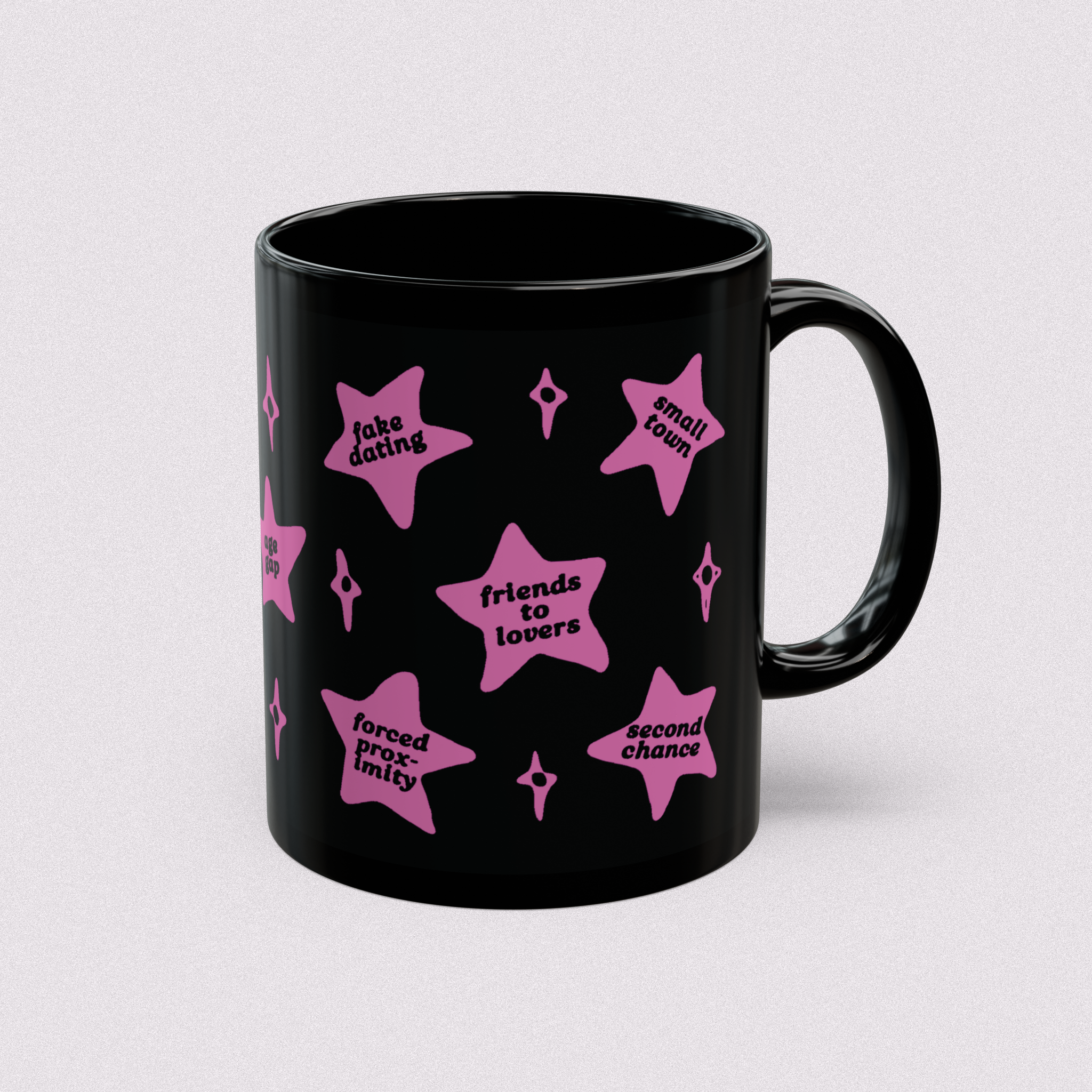 Book Trope Mug - Pink Stars