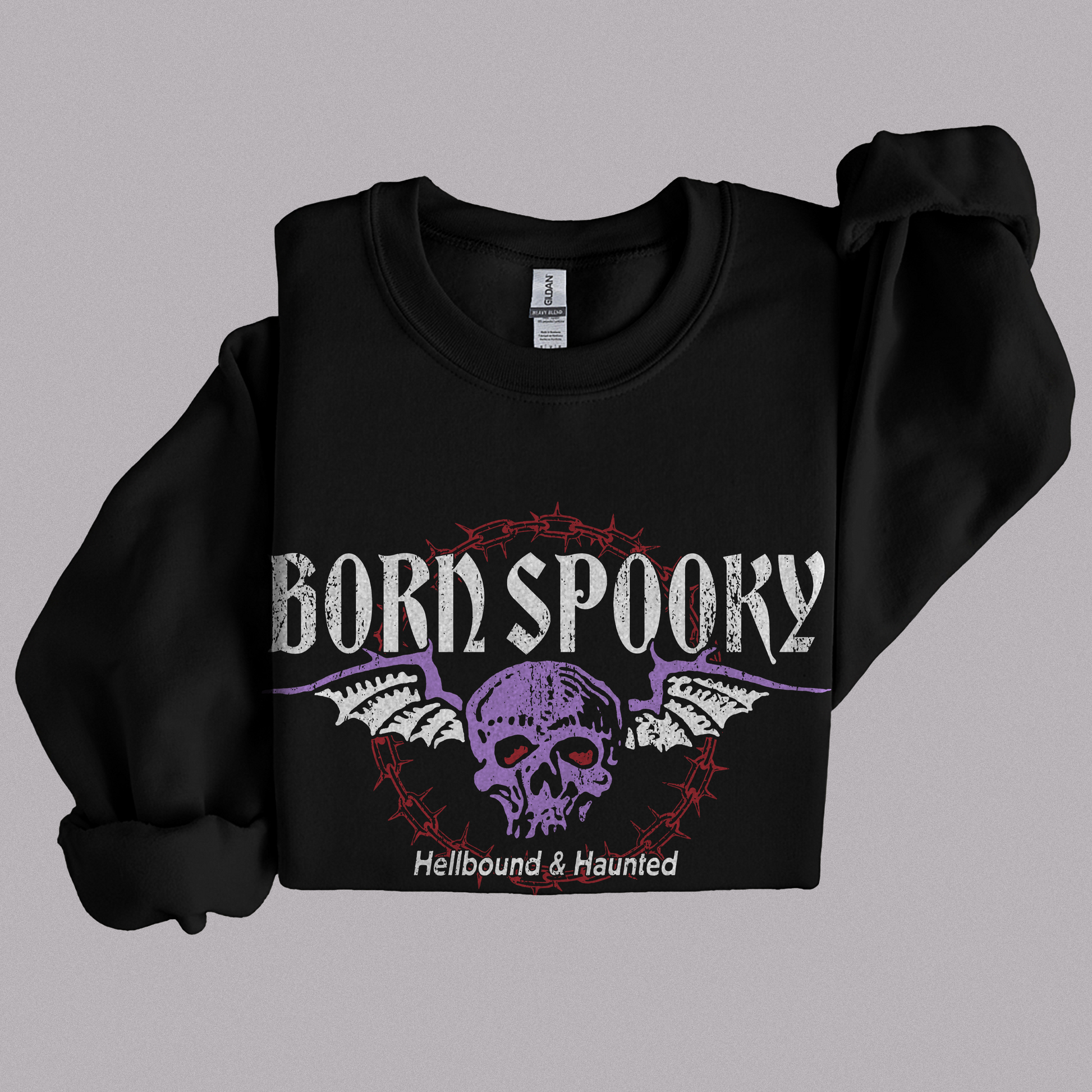 Born Spooky Vintage Biker Crewneck