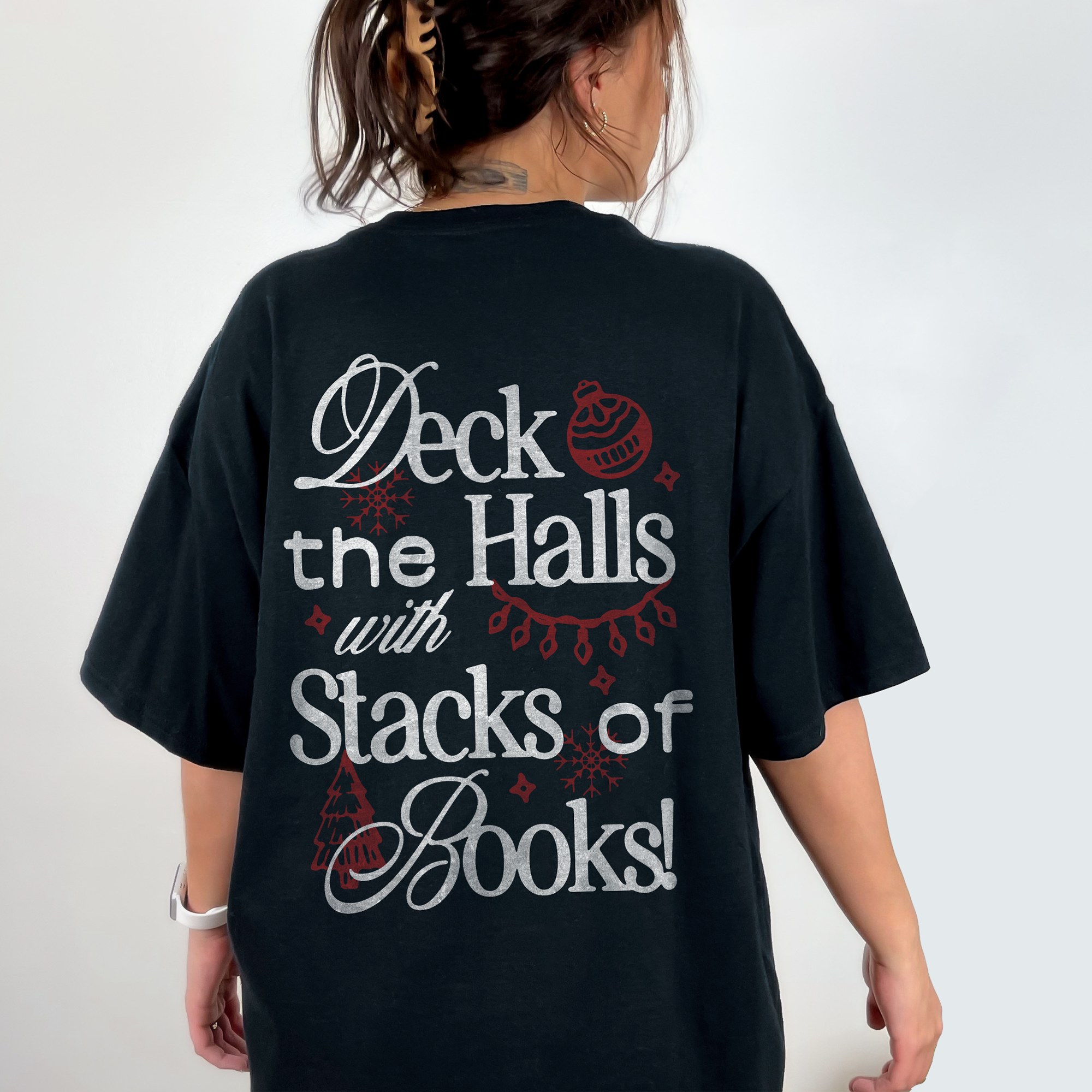 Deck the Halls with Stacks of Book Tee