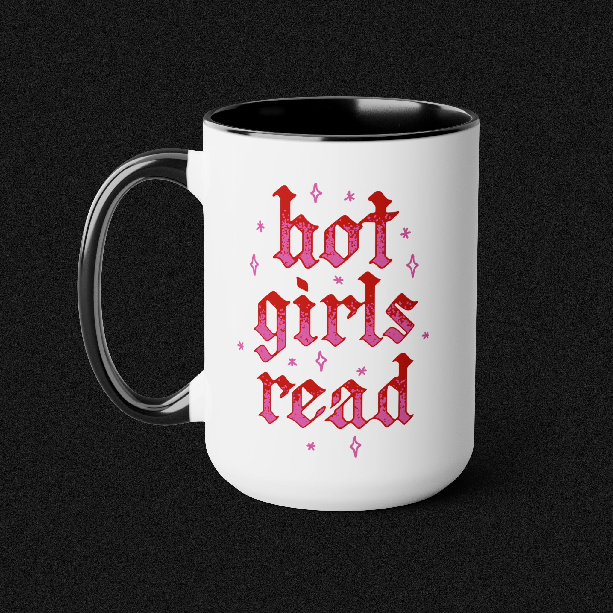 Hot Girls Read Two-Tone Mug - 15 oz