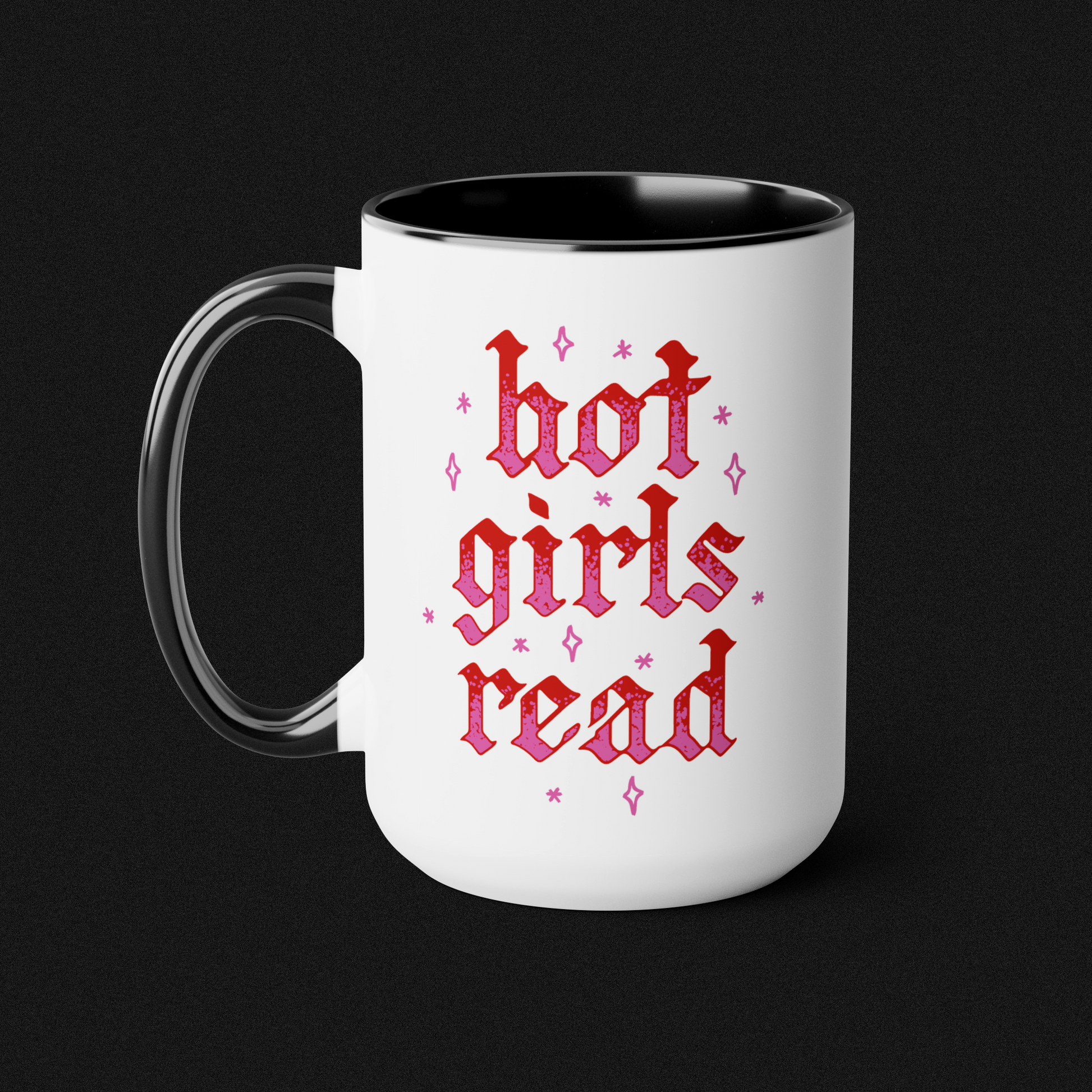 Hot Girls Read Two-Tone Mug - 15 oz