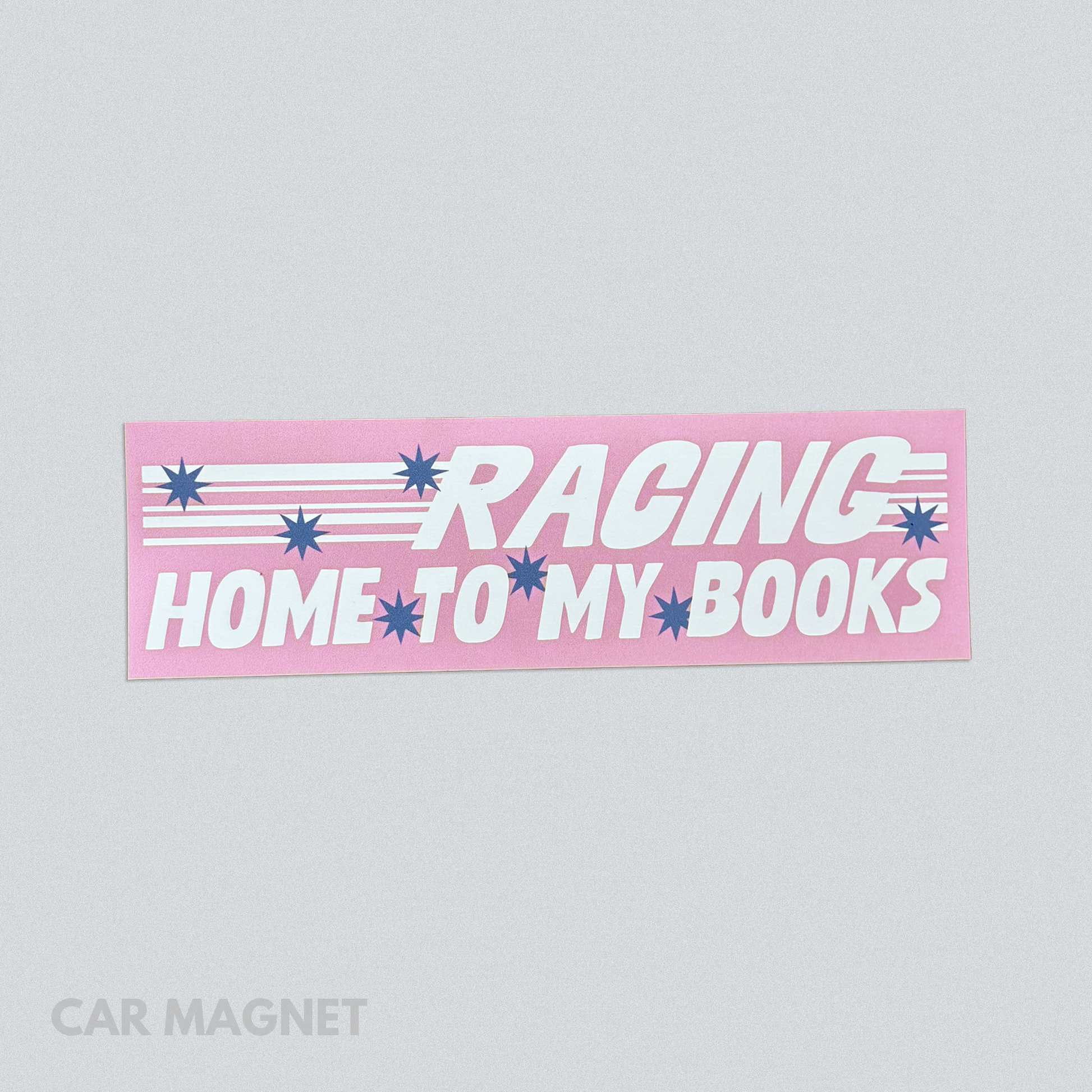 Racing Home to my Books Car Magnet